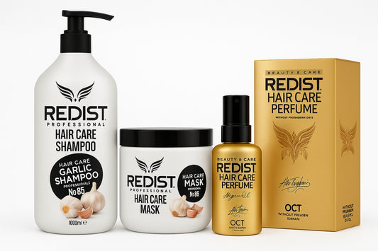 PACHET PROMO: 3 REDIST CU EXTRACT DE USTUROI (Sampon 1000ML, Masca 475 ML, Parfum 50ML)