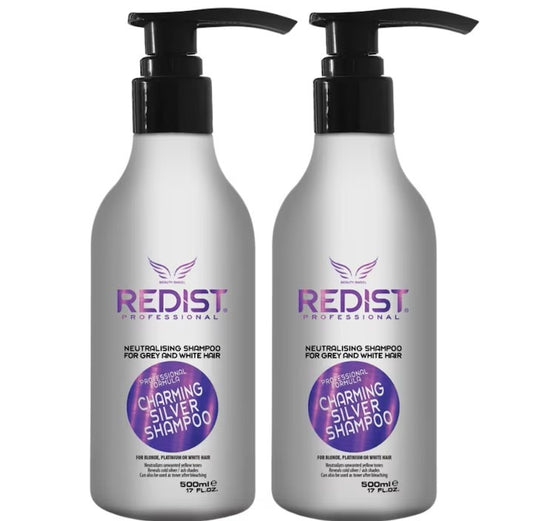 Set 2 x Sampon Nuantator Gri Pentru Par Blond, Redist Professional, 500 Ml